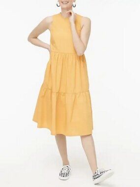 J. CREW saffron sleeveless tiered midi dress, Sz 2.
